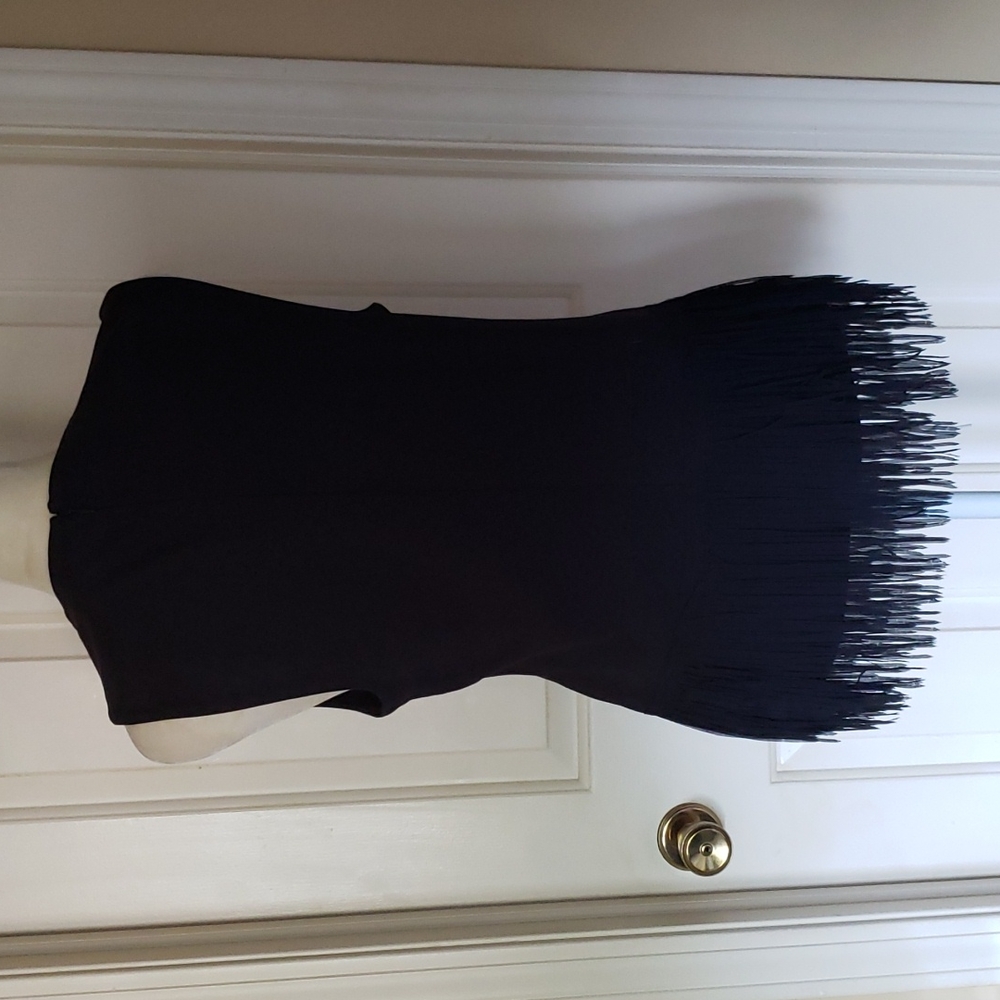 J. Crew Black Sleeveless Tiered Frindge Top Tank - Picture 8 of 16